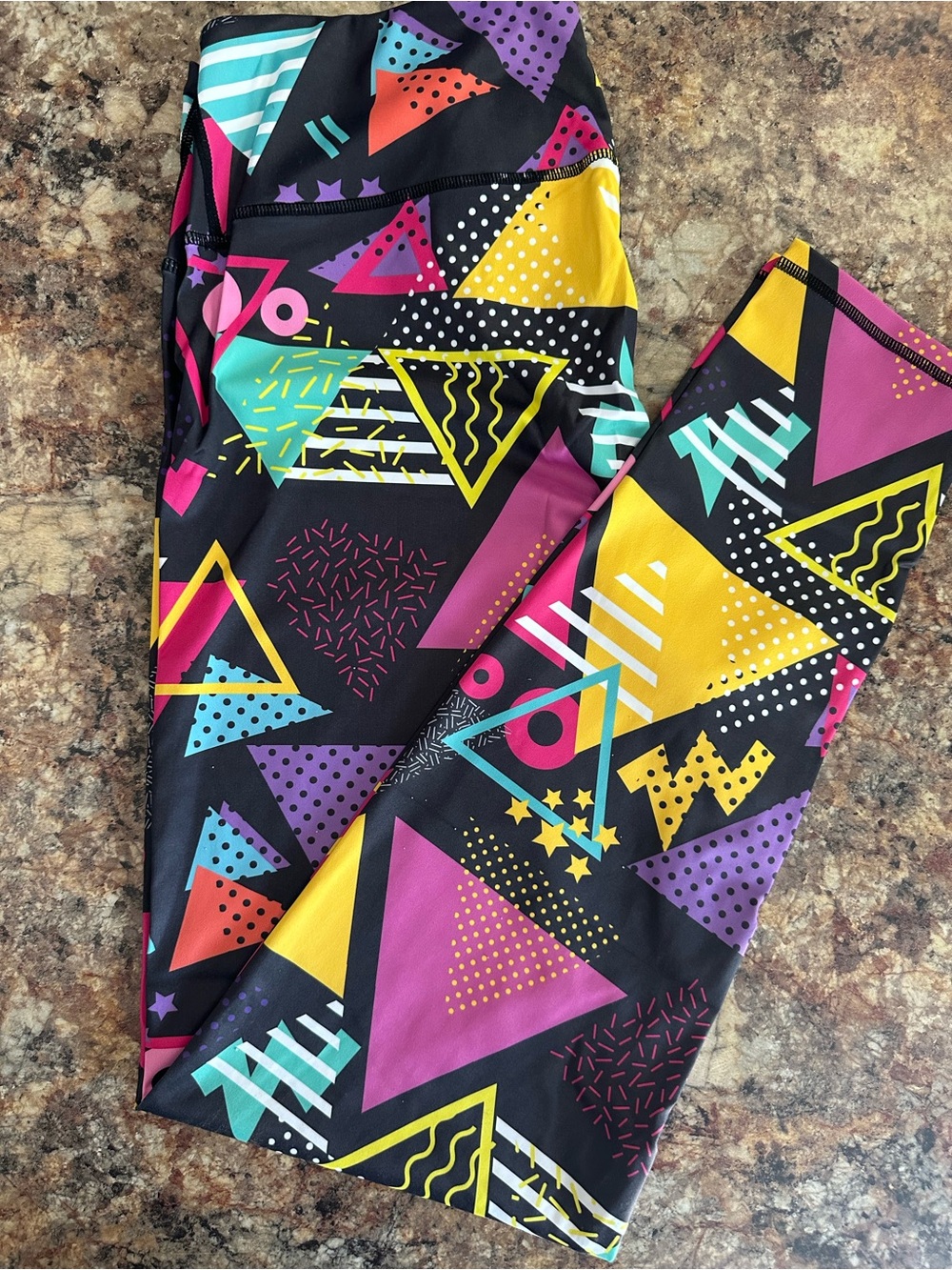 NEW! Women's Leggings Yoga Pants 80's-90's Retro Geometric Design